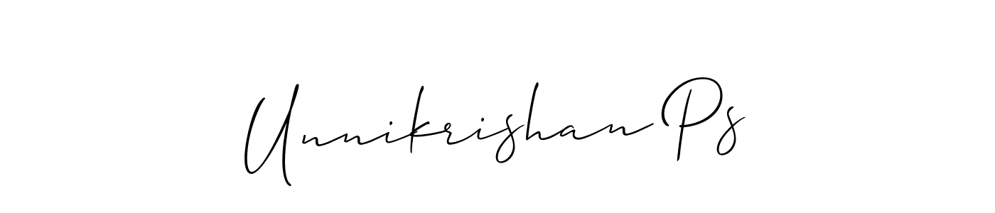 Make a beautiful signature design for name Unnikrishan Ps. Use this online signature maker to create a handwritten signature for free. Unnikrishan Ps signature style 2 images and pictures png