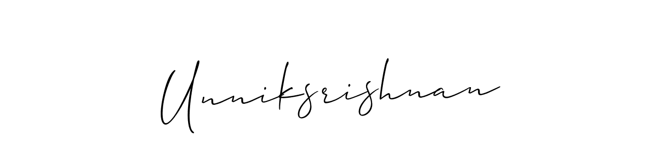 It looks lik you need a new signature style for name Unniksrishnan. Design unique handwritten (Allison_Script) signature with our free signature maker in just a few clicks. Unniksrishnan signature style 2 images and pictures png