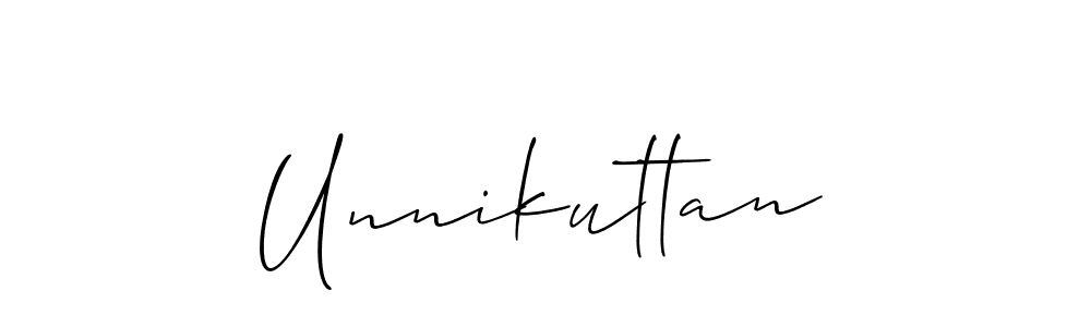 Make a beautiful signature design for name Unnikuttan. With this signature (Allison_Script) style, you can create a handwritten signature for free. Unnikuttan signature style 2 images and pictures png