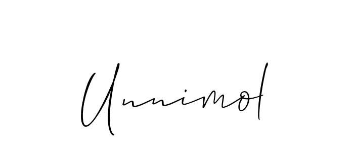 Create a beautiful signature design for name Unnimol. With this signature (Allison_Script) fonts, you can make a handwritten signature for free. Unnimol signature style 2 images and pictures png