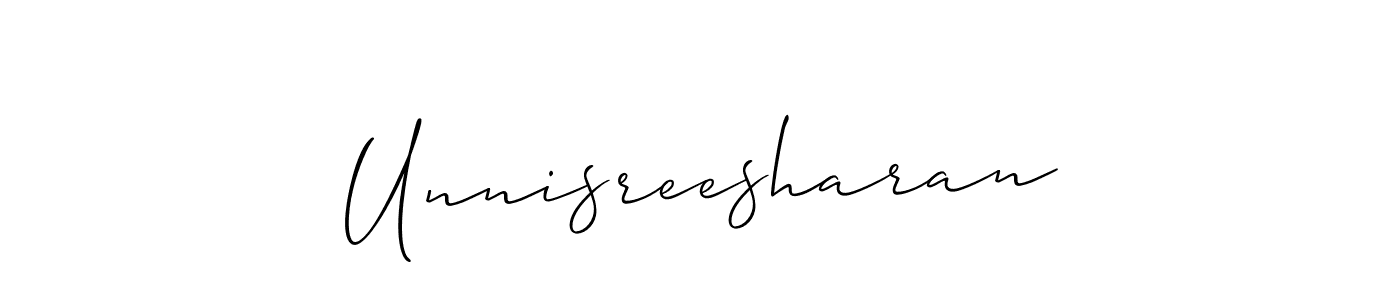It looks lik you need a new signature style for name Unnisreesharan. Design unique handwritten (Allison_Script) signature with our free signature maker in just a few clicks. Unnisreesharan signature style 2 images and pictures png