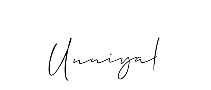 if you are searching for the best signature style for your name Unniyal. so please give up your signature search. here we have designed multiple signature styles  using Allison_Script. Unniyal signature style 2 images and pictures png