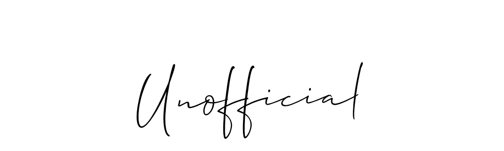 Design your own signature with our free online signature maker. With this signature software, you can create a handwritten (Allison_Script) signature for name Unofficial. Unofficial signature style 2 images and pictures png