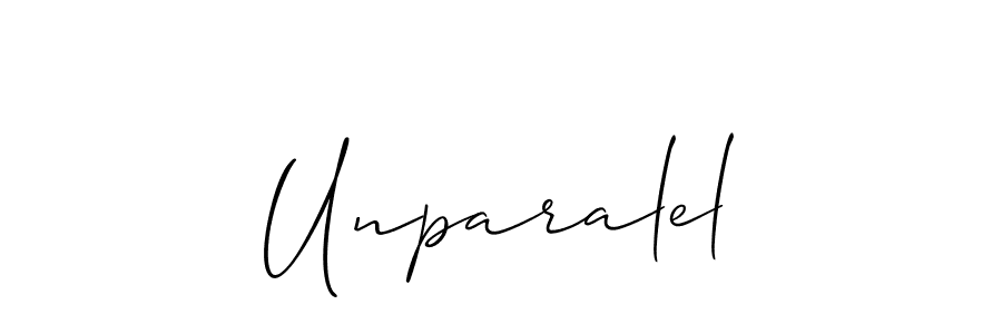 Create a beautiful signature design for name Unparalel. With this signature (Allison_Script) fonts, you can make a handwritten signature for free. Unparalel signature style 2 images and pictures png