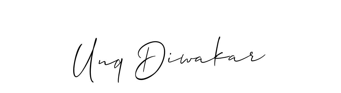 How to Draw Unq Diwakar signature style? Allison_Script is a latest design signature styles for name Unq Diwakar. Unq Diwakar signature style 2 images and pictures png