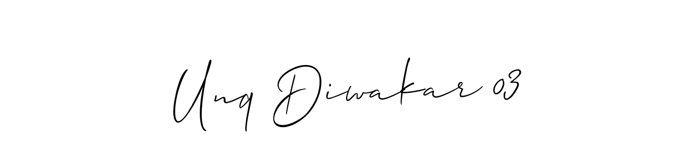 Also You can easily find your signature by using the search form. We will create Unq Diwakar 03 name handwritten signature images for you free of cost using Allison_Script sign style. Unq Diwakar 03 signature style 2 images and pictures png