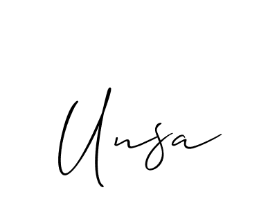 How to make Unsa signature? Allison_Script is a professional autograph style. Create handwritten signature for Unsa name. Unsa signature style 2 images and pictures png