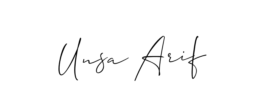 Check out images of Autograph of Unsa Arif name. Actor Unsa Arif Signature Style. Allison_Script is a professional sign style online. Unsa Arif signature style 2 images and pictures png