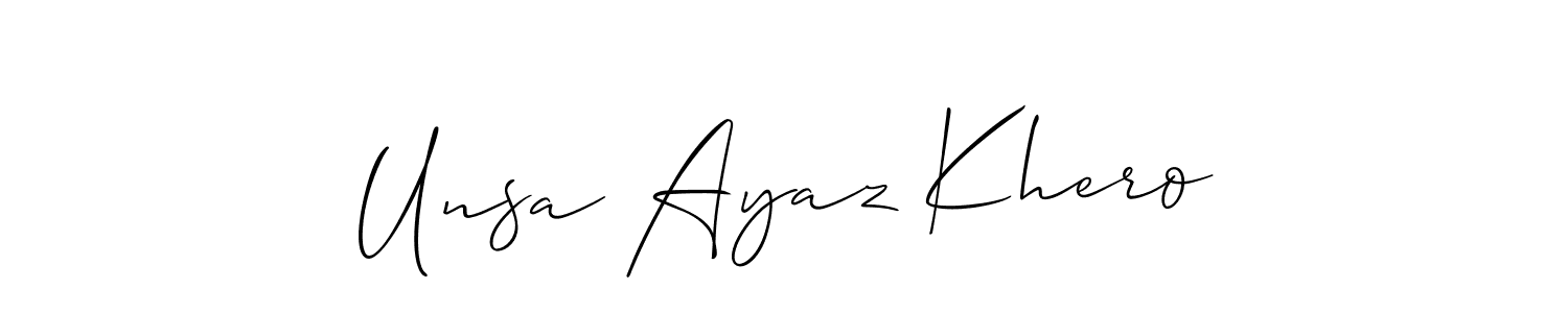 Here are the top 10 professional signature styles for the name Unsa Ayaz Khero. These are the best autograph styles you can use for your name. Unsa Ayaz Khero signature style 2 images and pictures png