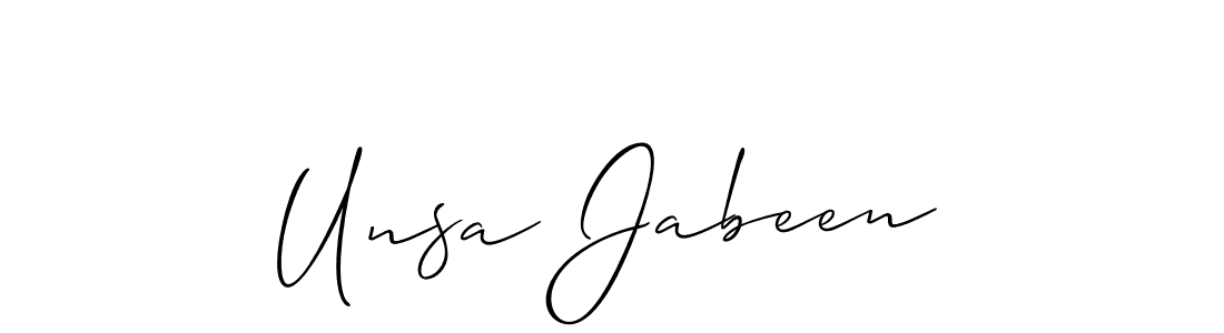 It looks lik you need a new signature style for name Unsa Jabeen. Design unique handwritten (Allison_Script) signature with our free signature maker in just a few clicks. Unsa Jabeen signature style 2 images and pictures png