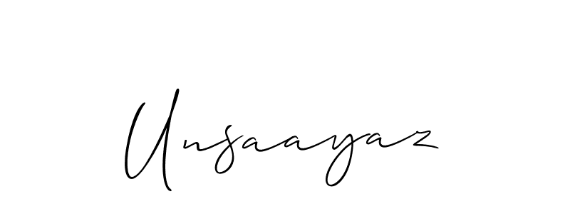 Similarly Allison_Script is the best handwritten signature design. Signature creator online .You can use it as an online autograph creator for name Unsaayaz. Unsaayaz signature style 2 images and pictures png