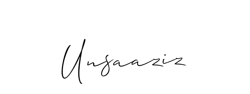 Use a signature maker to create a handwritten signature online. With this signature software, you can design (Allison_Script) your own signature for name Unsaaziz. Unsaaziz signature style 2 images and pictures png