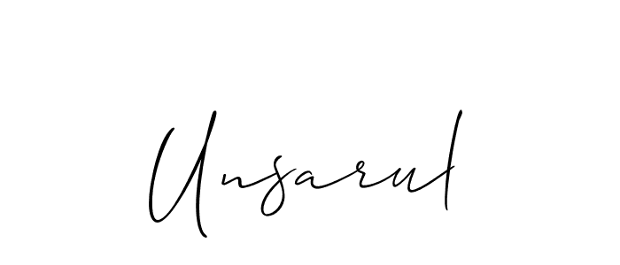 How to make Unsarul name signature. Use Allison_Script style for creating short signs online. This is the latest handwritten sign. Unsarul signature style 2 images and pictures png