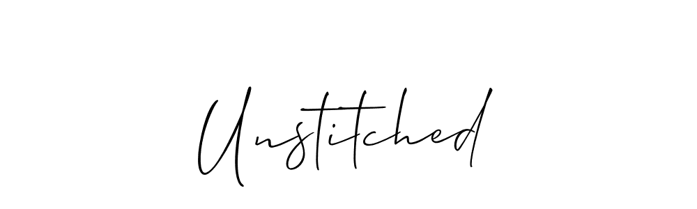 Create a beautiful signature design for name Unstitched. With this signature (Allison_Script) fonts, you can make a handwritten signature for free. Unstitched signature style 2 images and pictures png