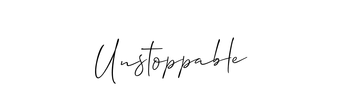 Use a signature maker to create a handwritten signature online. With this signature software, you can design (Allison_Script) your own signature for name Unstoppable. Unstoppable signature style 2 images and pictures png