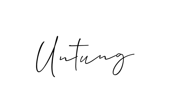 Create a beautiful signature design for name Untung. With this signature (Allison_Script) fonts, you can make a handwritten signature for free. Untung signature style 2 images and pictures png