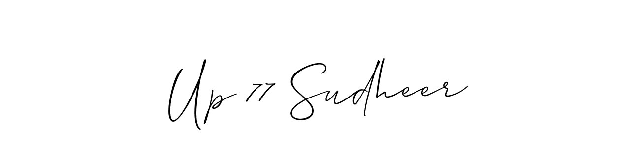 The best way (Allison_Script) to make a short signature is to pick only two or three words in your name. The name Up 77 Sudheer include a total of six letters. For converting this name. Up 77 Sudheer signature style 2 images and pictures png