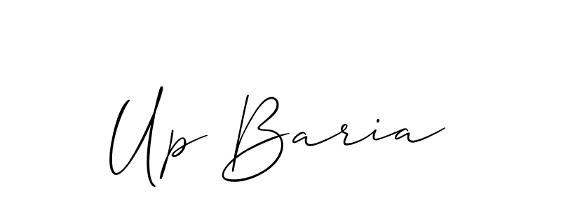 Similarly Allison_Script is the best handwritten signature design. Signature creator online .You can use it as an online autograph creator for name Up Baria. Up Baria signature style 2 images and pictures png