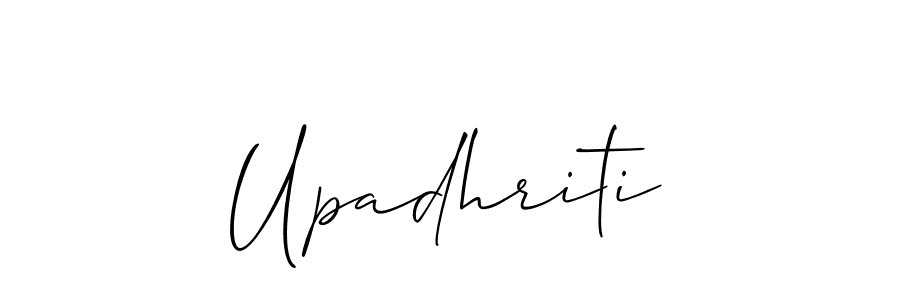 Use a signature maker to create a handwritten signature online. With this signature software, you can design (Allison_Script) your own signature for name Upadhriti. Upadhriti signature style 2 images and pictures png