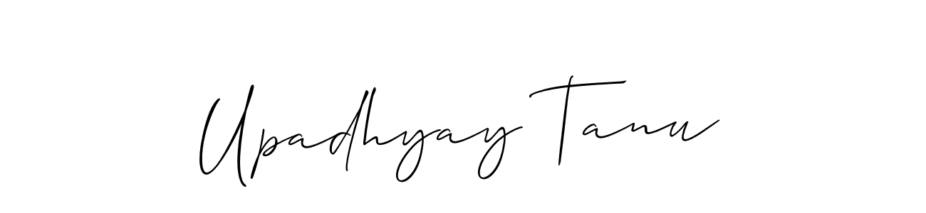 The best way (Allison_Script) to make a short signature is to pick only two or three words in your name. The name Upadhyay Tanu include a total of six letters. For converting this name. Upadhyay Tanu signature style 2 images and pictures png