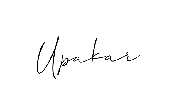Use a signature maker to create a handwritten signature online. With this signature software, you can design (Allison_Script) your own signature for name Upakar. Upakar signature style 2 images and pictures png
