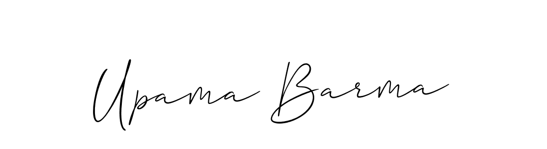 The best way (Allison_Script) to make a short signature is to pick only two or three words in your name. The name Upama Barma include a total of six letters. For converting this name. Upama Barma signature style 2 images and pictures png