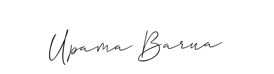 Allison_Script is a professional signature style that is perfect for those who want to add a touch of class to their signature. It is also a great choice for those who want to make their signature more unique. Get Upama Barua name to fancy signature for free. Upama Barua signature style 2 images and pictures png