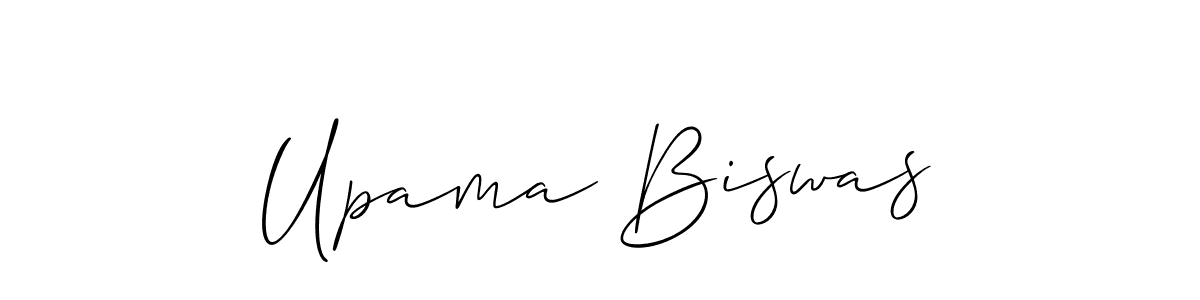 Create a beautiful signature design for name Upama Biswas. With this signature (Allison_Script) fonts, you can make a handwritten signature for free. Upama Biswas signature style 2 images and pictures png