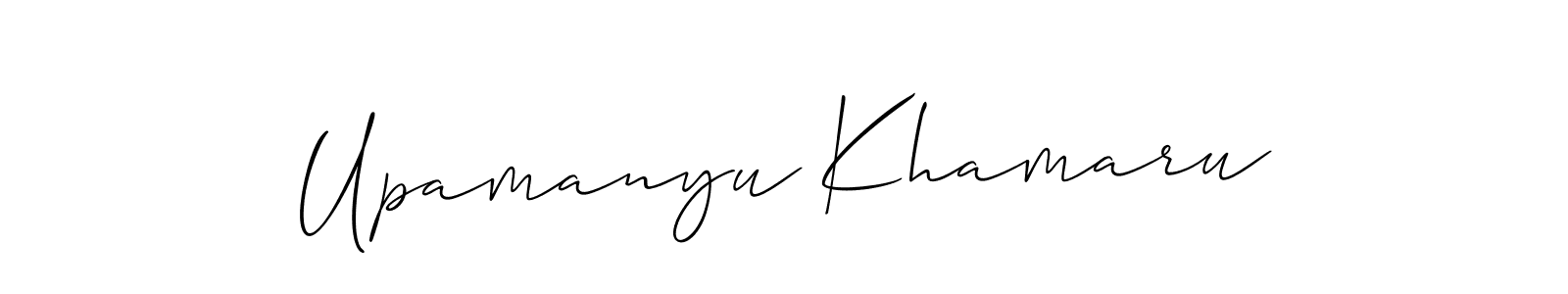 It looks lik you need a new signature style for name Upamanyu Khamaru. Design unique handwritten (Allison_Script) signature with our free signature maker in just a few clicks. Upamanyu Khamaru signature style 2 images and pictures png