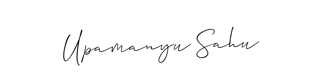 Also You can easily find your signature by using the search form. We will create Upamanyu Sahu name handwritten signature images for you free of cost using Allison_Script sign style. Upamanyu Sahu signature style 2 images and pictures png