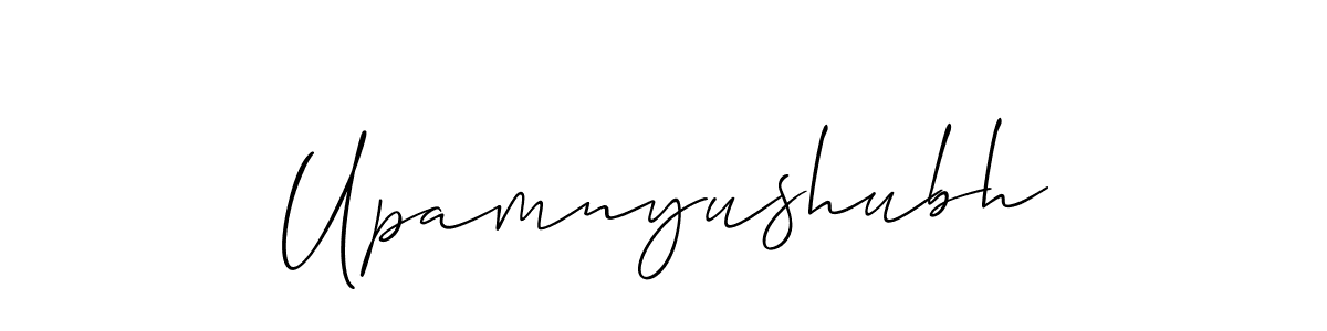 Make a short Upamnyushubh signature style. Manage your documents anywhere anytime using Allison_Script. Create and add eSignatures, submit forms, share and send files easily. Upamnyushubh signature style 2 images and pictures png