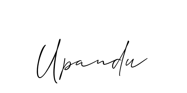 Allison_Script is a professional signature style that is perfect for those who want to add a touch of class to their signature. It is also a great choice for those who want to make their signature more unique. Get Upandu name to fancy signature for free. Upandu signature style 2 images and pictures png
