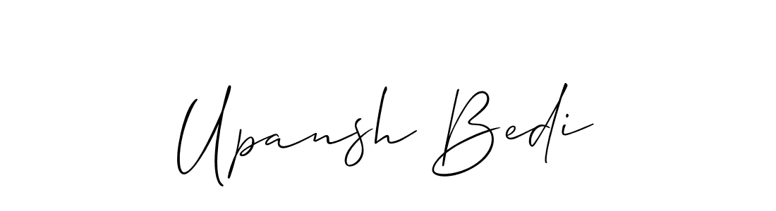 Upansh Bedi stylish signature style. Best Handwritten Sign (Allison_Script) for my name. Handwritten Signature Collection Ideas for my name Upansh Bedi. Upansh Bedi signature style 2 images and pictures png