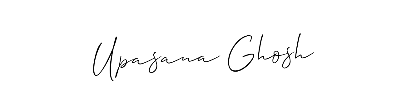 Allison_Script is a professional signature style that is perfect for those who want to add a touch of class to their signature. It is also a great choice for those who want to make their signature more unique. Get Upasana Ghosh name to fancy signature for free. Upasana Ghosh signature style 2 images and pictures png