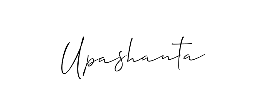 Use a signature maker to create a handwritten signature online. With this signature software, you can design (Allison_Script) your own signature for name Upashanta. Upashanta signature style 2 images and pictures png