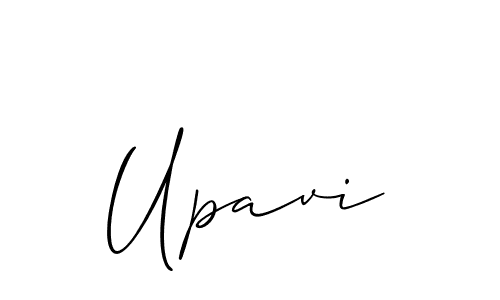 The best way (Allison_Script) to make a short signature is to pick only two or three words in your name. The name Upavi include a total of six letters. For converting this name. Upavi signature style 2 images and pictures png