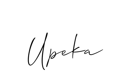 Allison_Script is a professional signature style that is perfect for those who want to add a touch of class to their signature. It is also a great choice for those who want to make their signature more unique. Get Upeka name to fancy signature for free. Upeka signature style 2 images and pictures png