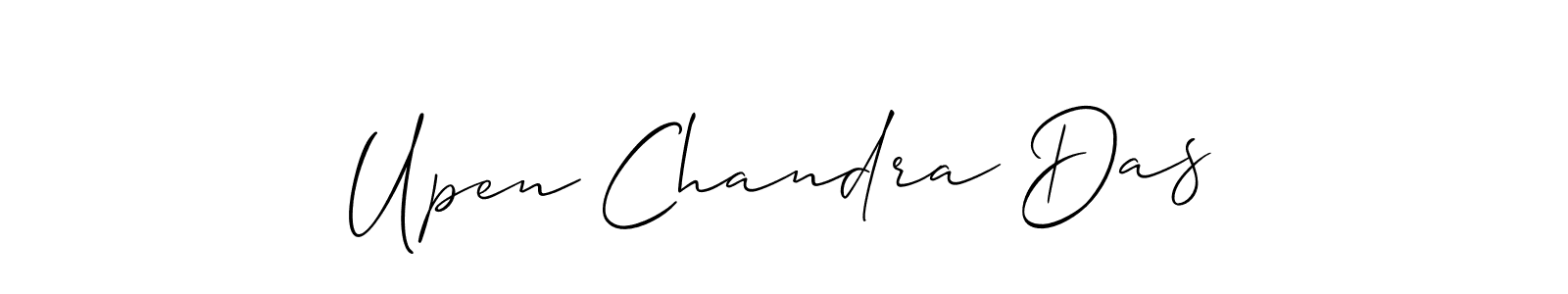Also You can easily find your signature by using the search form. We will create Upen Chandra Das name handwritten signature images for you free of cost using Allison_Script sign style. Upen Chandra Das signature style 2 images and pictures png