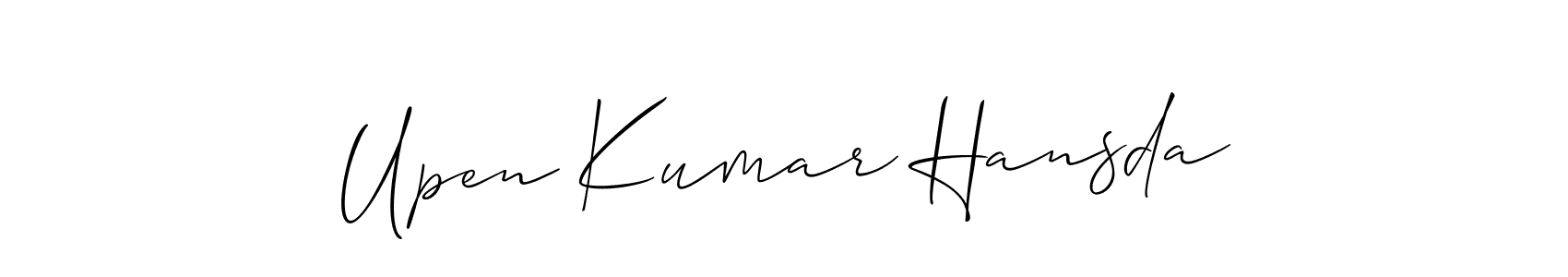 Design your own signature with our free online signature maker. With this signature software, you can create a handwritten (Allison_Script) signature for name Upen Kumar Hansda. Upen Kumar Hansda signature style 2 images and pictures png