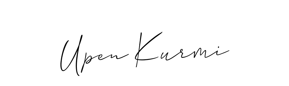 Make a beautiful signature design for name Upen Kurmi. With this signature (Allison_Script) style, you can create a handwritten signature for free. Upen Kurmi signature style 2 images and pictures png