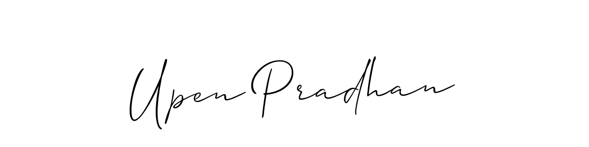 Make a beautiful signature design for name Upen Pradhan. With this signature (Allison_Script) style, you can create a handwritten signature for free. Upen Pradhan signature style 2 images and pictures png