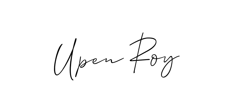 The best way (Allison_Script) to make a short signature is to pick only two or three words in your name. The name Upen Roy include a total of six letters. For converting this name. Upen Roy signature style 2 images and pictures png