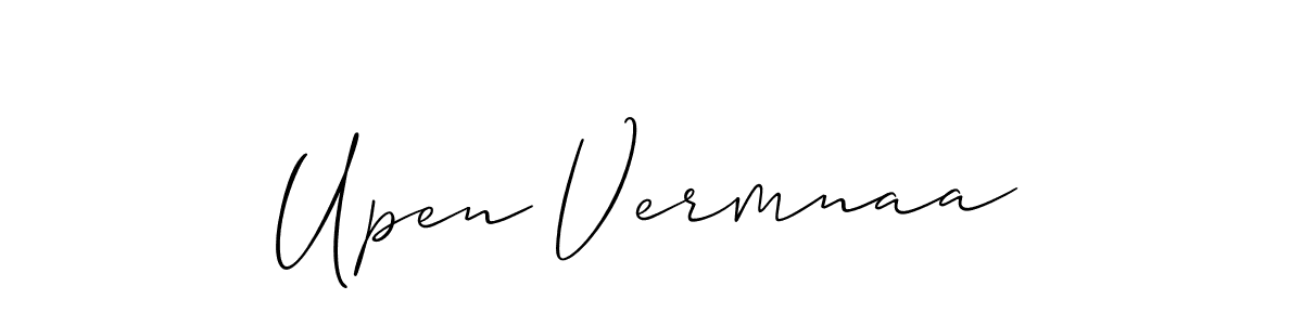 if you are searching for the best signature style for your name Upen Vermnaa. so please give up your signature search. here we have designed multiple signature styles  using Allison_Script. Upen Vermnaa signature style 2 images and pictures png