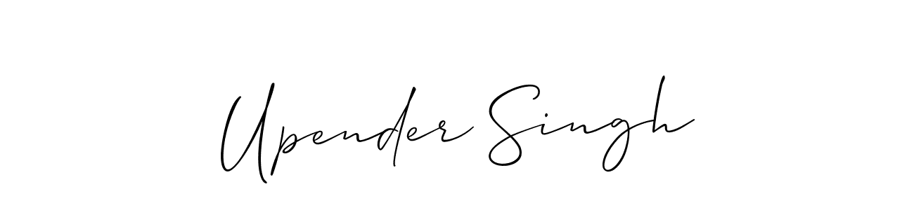 How to Draw Upender Singh signature style? Allison_Script is a latest design signature styles for name Upender Singh. Upender Singh signature style 2 images and pictures png