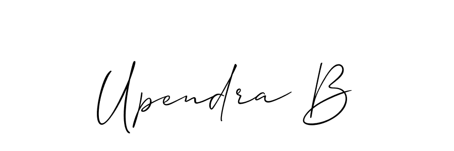 How to make Upendra B name signature. Use Allison_Script style for creating short signs online. This is the latest handwritten sign. Upendra B signature style 2 images and pictures png