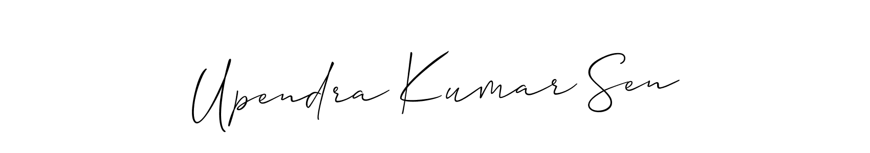 How to make Upendra Kumar Sen name signature. Use Allison_Script style for creating short signs online. This is the latest handwritten sign. Upendra Kumar Sen signature style 2 images and pictures png