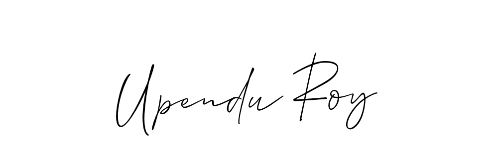 Create a beautiful signature design for name Upendu Roy. With this signature (Allison_Script) fonts, you can make a handwritten signature for free. Upendu Roy signature style 2 images and pictures png