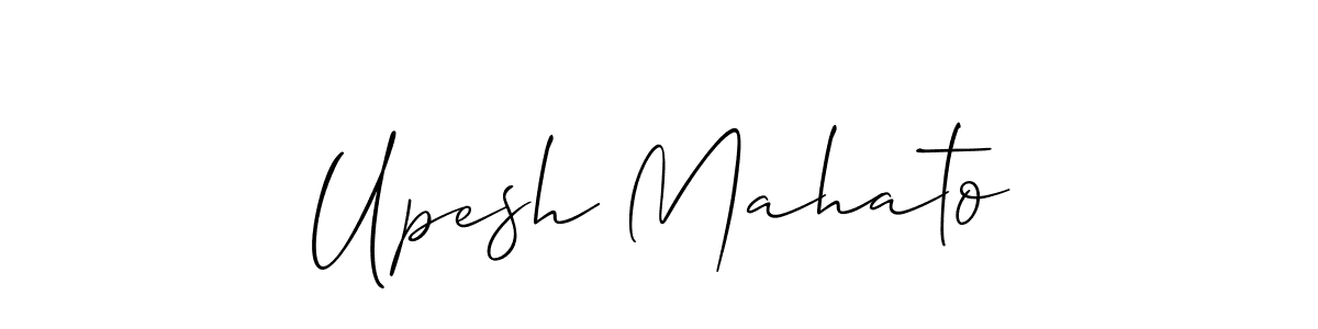 How to make Upesh Mahato name signature. Use Allison_Script style for creating short signs online. This is the latest handwritten sign. Upesh Mahato signature style 2 images and pictures png