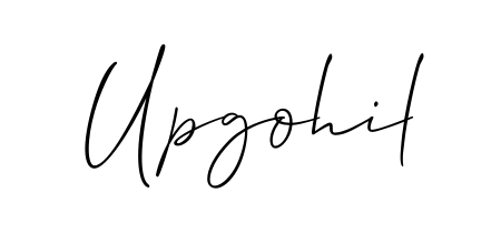 Discover the perfect balance of readability and style for Upgohil with Allison_Script font. Create your dream signature today. Upgohil signature style 2 images and pictures png