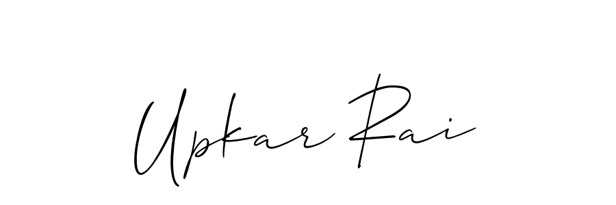 Make a short Upkar Rai signature style. Manage your documents anywhere anytime using Allison_Script. Create and add eSignatures, submit forms, share and send files easily. Upkar Rai signature style 2 images and pictures png